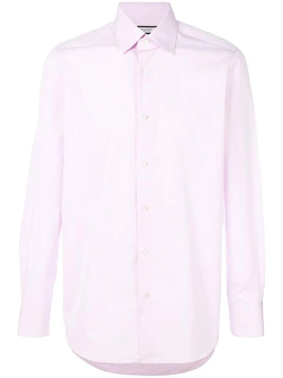 Fashion Clinic Timeless Curved Hem Shirt In Pink