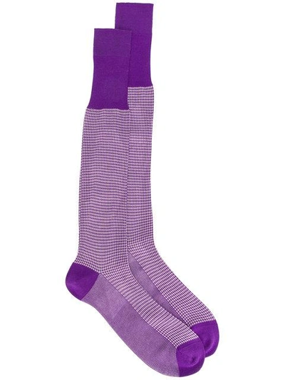 Fashion Clinic Timeless Dogtooth Socks In Pink