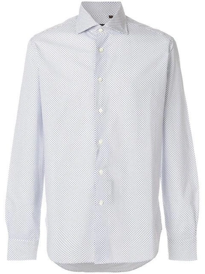 Dell'oglio Fine Print Shirt In White