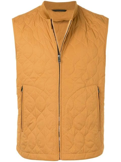 Gieves & Hawkes Zipped Gilet - Yellow In Yellow & Orange