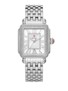 Michele Watches Deco Madison Diamond Stainless Steel Bracelet Watch In Silver