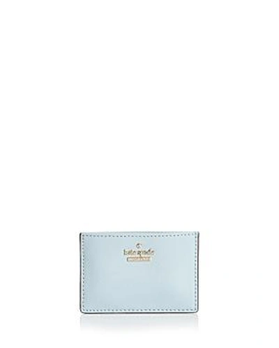 Kate Spade New York Cameron Street Saffiano Leather Card Case In Shimmer Blue/gold
