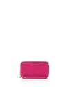 Michael Michael Kors Flat Multi-function Large Leather Smartphone Wristlet In Ultra Pink/silver