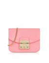 Furla Rose Quartz Leather Metropolis Mini Crossbody Bag In Rosa Quarzo Pink/gold