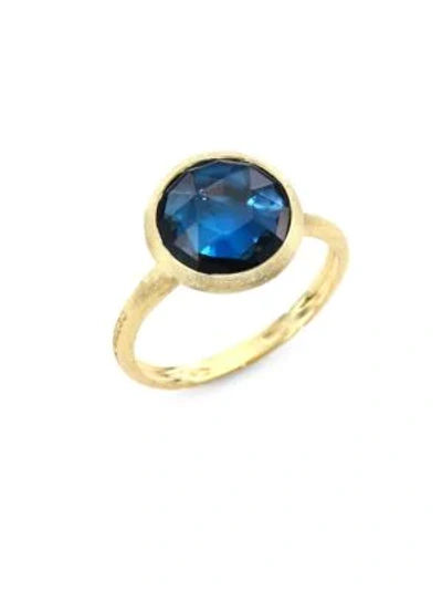 Marco Bicego Jaipur London Blue Topaz Statement Ring In Blue/gold
