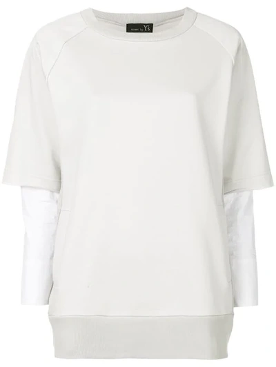 Y's Double Sleeve Sweatshirt In Off White