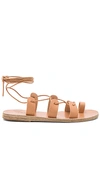 Ancient Greek Sandals X Ilias Lalaounis Alcyone Leather Sandals In Tan