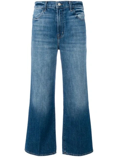 J Brand Cropped Flared Jeans In Blue