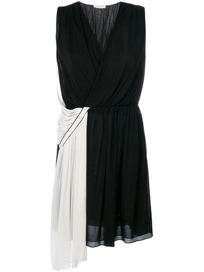 Vionnet Two-tone Asymmetric Dress - Black