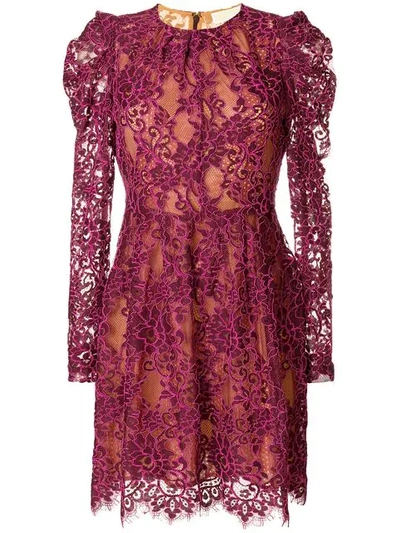 Dress Floral Lace Michael Kors Pink Lace Dress Hand-Embroidered