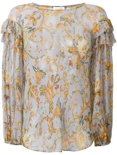 Zimmermann Floral Print Blouse In Blue