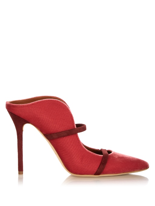 Malone Souliers Maureen Velvet Mules In Berry-pink | ModeSens