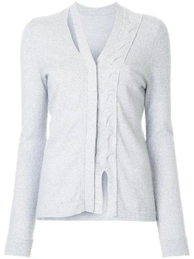 Onefifteen Twist Front Knit Cardigan In Grey