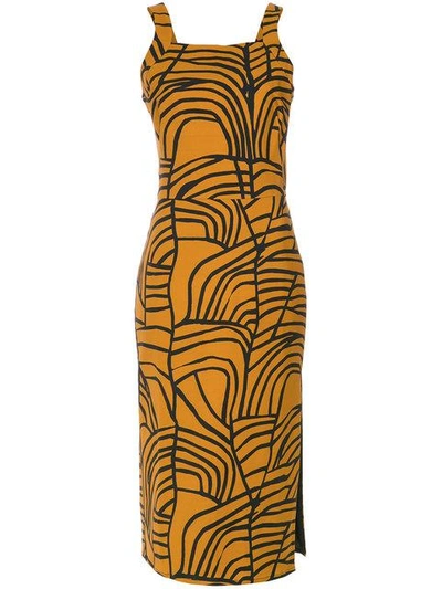 Andrea Marques Printed Straight Dress - Yellow