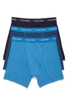 Calvin Klein 3-pack Boxer Briefs In Blue Magna/ Blue Stripe