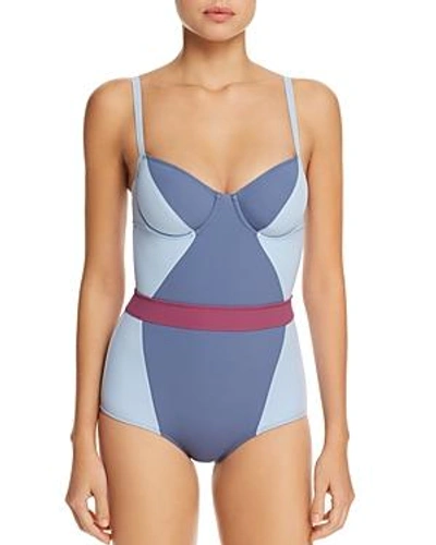 Flagpole Babe One Piece Swimsuit In Bay/niagra/orchid