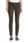 Lafayette 148 Mercer Acclaimed Stretch Mid-rise Skinny Jeans In Olive
