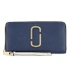 Marc Jacobs Snapshot Saffiano Leather Zipper-around Wallet In Blue Sea Multi