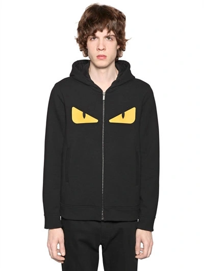 Hændelse aften sværd Fendi Monster Eyes Hooded Zip-up Sweatshirt, Black/yellow | ModeSens