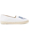 Kenzo White Tiger Embroidered Espadrille