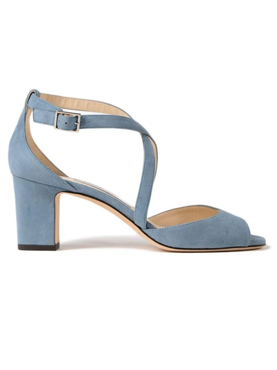 Jimmy Choo Suede Sandals In Dusk Blue