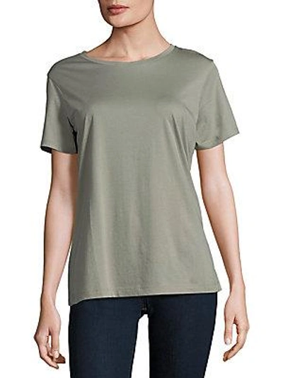 Vince Crewneck Cotton Tee In Moss