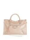 Balenciaga Small City Leather Satchel In Rose