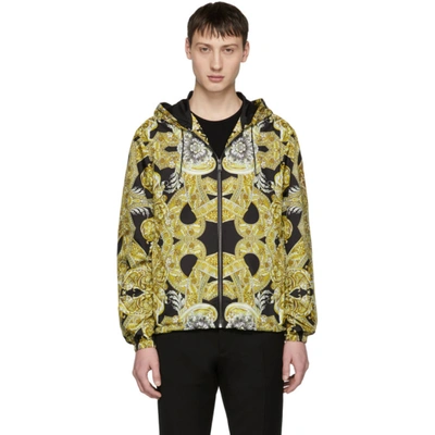 極希少 VERSACE BAROQUE HOODED NYLON JACKET Versace Black & Tan Nylon Baroque Jacket | ModeSens