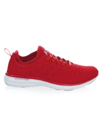 Apl Athletic Propulsion Labs Women's Phantom Techloom Knit Lace Up Sneakers In Red/white