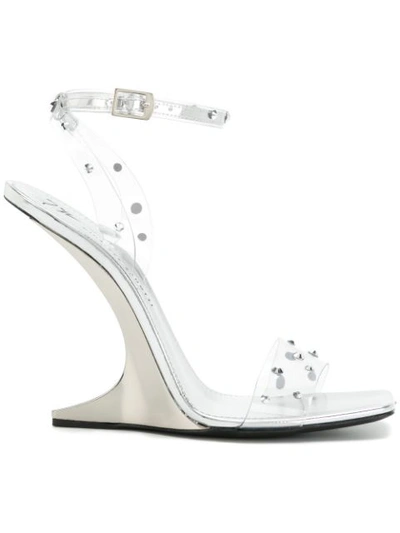Giuseppe Zanotti - Transparent Plexi Wedge With 'sculpted' Heel Picard Shining In White