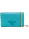 Prada Monotonal Logo Clutch - Blue