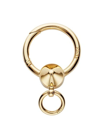 Fendi Logo Spring-clip Keyring - Metallic