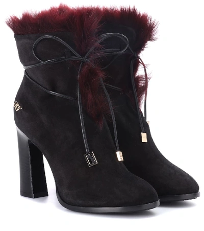 Roger Vivier Chunky Trompette Suede Ankle Boots In Black