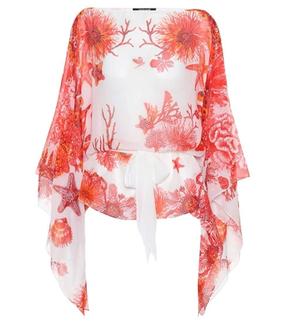 Roberto Cavalli Coral Reef Blouse In Red