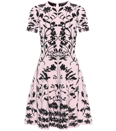 Alexander Mcqueen Intarsia Fit And Flare Dress In Pink