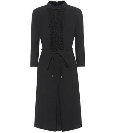 Bottega Veneta Wool-crêpe Dress In Black