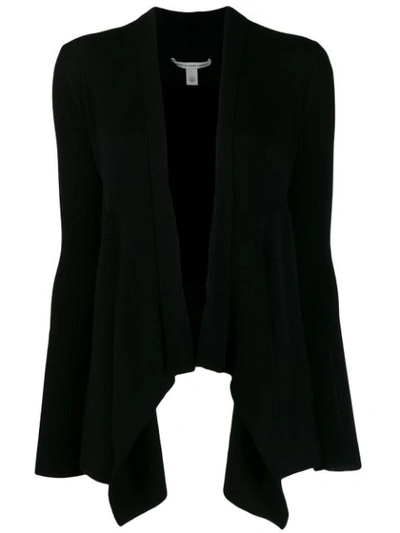 Autumn Cashmere Solid Rib Drape Cardigan In Black