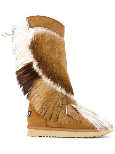 Mou Fringed Boots - Brown