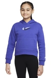 Nike Sportswear Big Kids' (girls') Fleece Hoodie In Blue