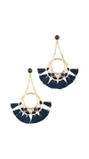 Rebecca Minkoff Utopia Tassel Chandeliers Earrings In Gold/navy