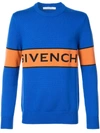 Givenchy Logo-intarsia Wool Sweater In Blue