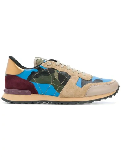 Valentino Garavani Camouflage-print Leather Sneakers In Multicolour