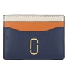 Marc Jacobs Snapshot Saffiano Leather Card Holder In Black/chianti