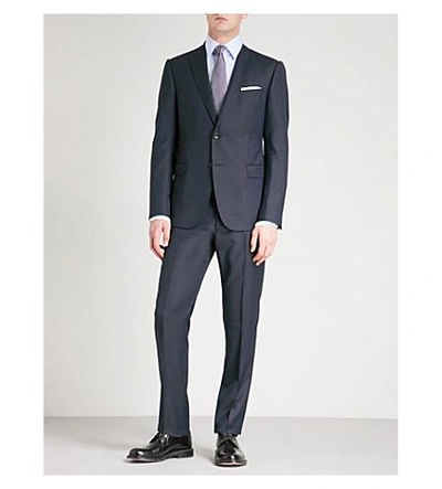 Armani Collezioni M-line Fit Wool Suit In Navy