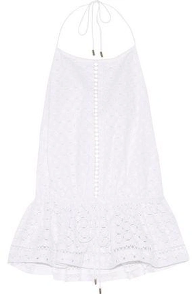Zimmermann Woman Ryker Broderie Anglaise Cotton Top White | ModeSens