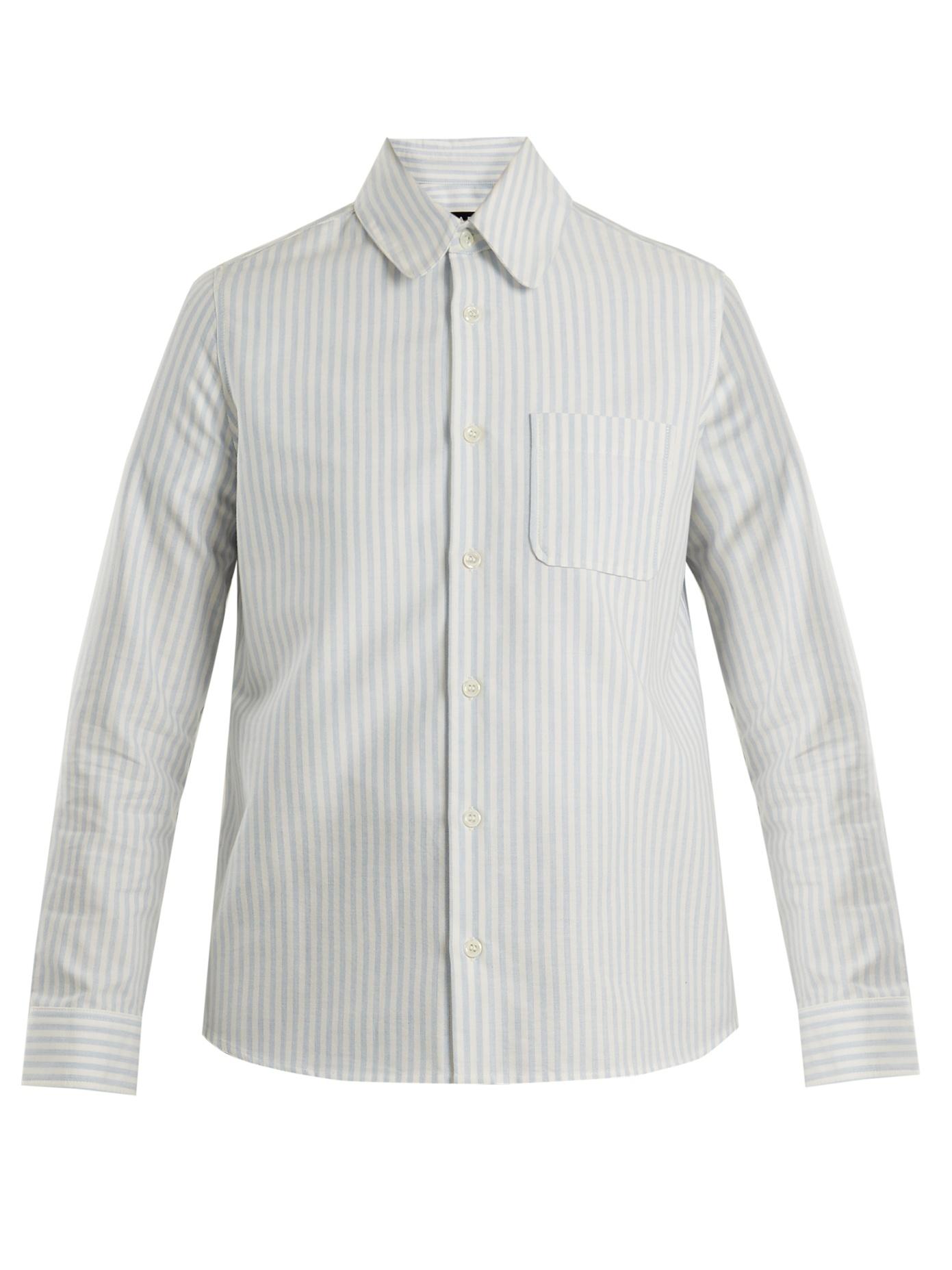 A.p.c. Femme Oxford-cotton Shirt In Blue White | ModeSens