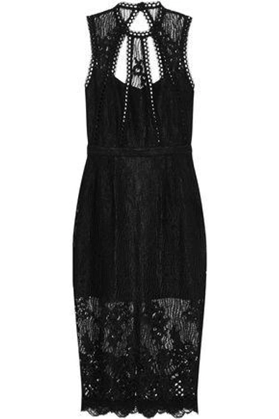 Alexis Woman Open-back Guipure Lace Dress Black