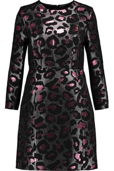 Marc By Marc Jacobs Metallic Leopard-jacquard Mini Dress In Fuchsia