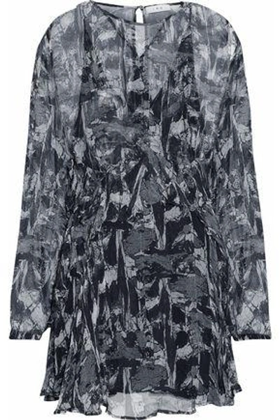 Iro Woman Ruffled Printed Mini Dress Black