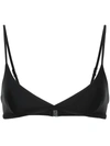 Matteau The Tri Crop Triangle Bikini Top In Black